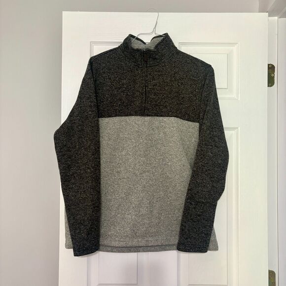 Izod Sweatshirt Men's Large Gray Quarter Zip Pullover Sweater Casualwear - Picture 3 of 5